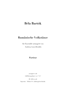 Rumänische Volkstänze - Béla Bartók